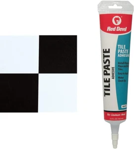 Nexus 12-Inch Vinyl Floor Tiles, 20 Tiles - 12" X 12", Black & White Slate Patte - Picture 1 of 12