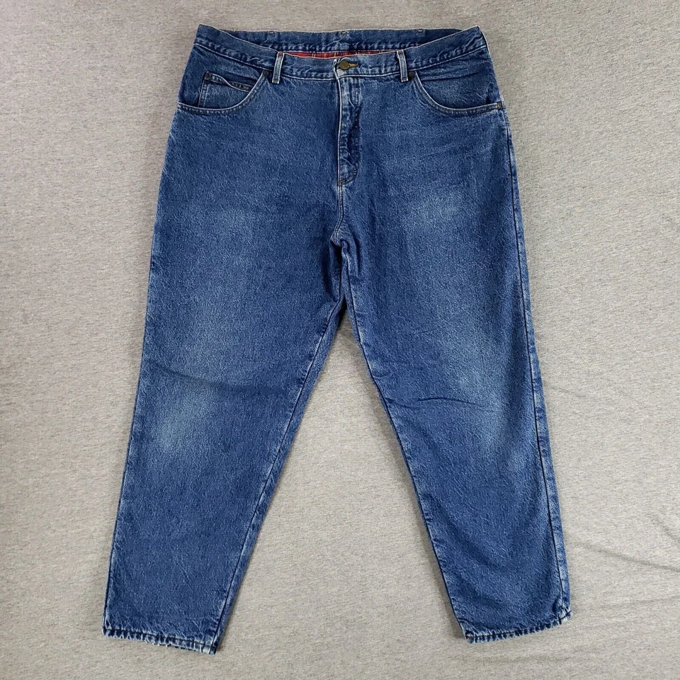 Flannel Lined 42x32 L.L. Bean Jeans USA MADE VINTAGE Quality 80s 90s Tapered - Image 1 of 4