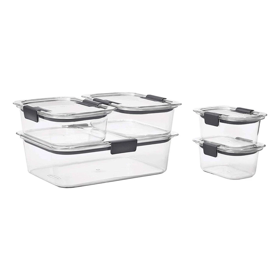 Rubbermaid Brilliance Set of 10 Clear Food Storage Containers with Lids - Image 1 of 4