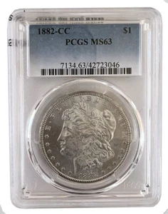 Dólar de plata 1882 CC MORGAN MS63 PCGS baja acuñación Carson City monedas raras EE. UU.046 - Imagen 1 de 2