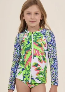 NWT! Maaji Kids Reversible Greenleaf Cherry Rashguard- Size 10 - Picture 1 of 6
