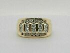 14k Yellow Gold Plated Silver 1.50 Ct Real Moissanite Men's Anniversary Ring