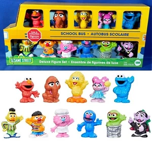 SESAME STREET SCHOOL BUS Deluxe Figure Set 11-Pk PLAYSKOOL Muppets CAKE TOPPERS - Picture 1 of 12