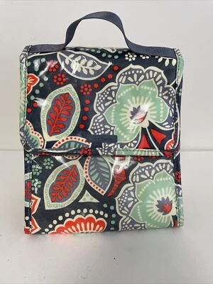 Vera Bradley Lancheira Nômade Floral Durável Vinil Padrão Aposentado Cinza Verde - Imagem 1 de 4