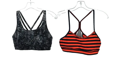 Лот из 2 LULULEMON США M 10 полоски печати потока Y + энергии Sport бюстгальтер йоги EUC - Изображение 1 из 4