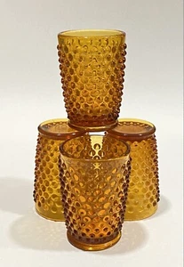 Fenton Hobnail Juice Glass • Amber • Set of 4 - Picture 1 of 4