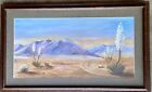 Framed Original Pastel Painting Davis Mtns ? Texas, Desert Landscape 27"x16