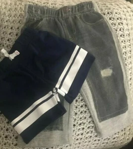Levi's / carters pants/ shorts size 6M lot of 2 gray / blue cotton Infant - Picture 1 of 10