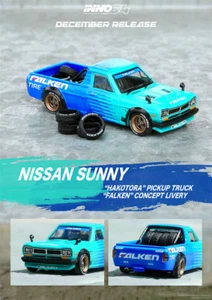 INNO 1:64 NISSAN SUNNY HAKOTORA FALKEN TIRES Concept Livery Car in box - Picture 1 of 5