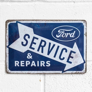 Letrero de pared de metal para servicio y reparaciones Ford 30 cm garaje decoración arte mercancía - Imagen 1 de 3