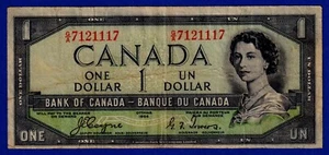 CANADA $1 (1954) BC-29a / P-66a Circulated DEVIL'S FACE 👿 ** G/A 7121117 ** - Picture 1 of 2
