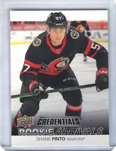 2021-22 Upper Deck Credentials Rookie Arrivals #RA-50 Shane Pinto - Picture 1 of 2