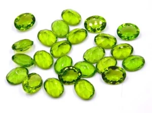 Lab Grown Peridot 10 Pieces 10x14mm Oval Faceted For Making Jewelry - Picture 1 of 1
