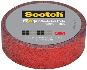 Scotch Expressions Glitter Tape: 0.59 in. x 196 in. (Red) - Picture 1 of 2