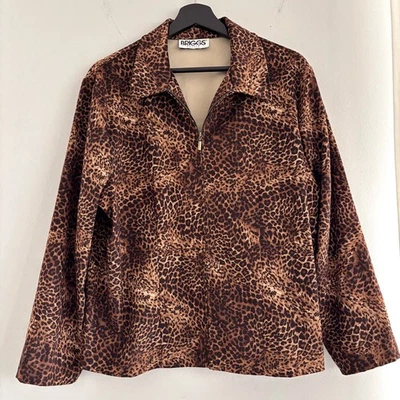 Briggs Petite Leopard Print Zip Up Jacket - Image 1 of 4