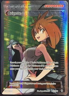 Brigette 161/162 - XY Breakthrough Pokemon TCG Ultra Rare 2015 Holo - HP Card - Image 1 of 2