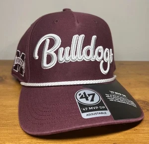 Mississippi State Bulldogs '47 Marca Granate MVP DP Script Snapback Gorra Gorra OSFA - Imagen 1 de 12