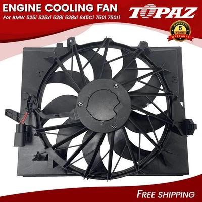 Ventilador de refrigeración del radiador compatible con BMW 525i 525xi 528i 528xi 645Ci 750i 750Li 17427543282 Foto 1 de 4