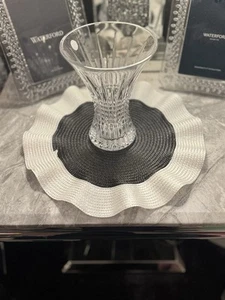 Dubai Place Mats Table Mats Frilly Romany Gypsy Decor Large X 2 Black And White - Picture 1 of 2