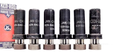 6 bonitos tubos de vacío revestidos de metal Ken Rad 6N7/VT-96 probados.........5 especificaciones militares Foto 1 de 4