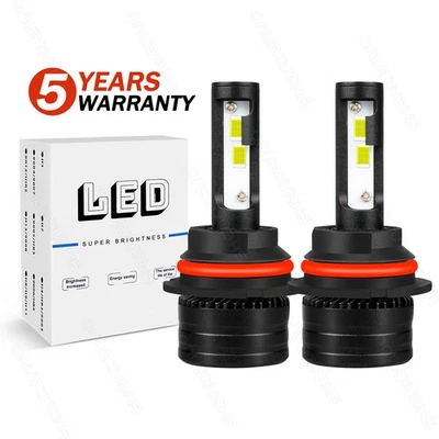 2pc 9007 LED Headlight Bulbs Kit For Saturn Ion 2003-2007 High/Low Beam 6000K - Image 1 of 4