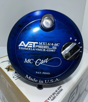 Avet MXL 6/4 MC DISCONTINUED BLUE CAMO 2-Speed Lever Drag-Right Hand- NEW IN BOX - Image 1 of 4