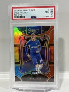 Cole Palmer 2023-24 Panini Select FIFA TIE-DYE PRIZM MEZZANINE/30 PSA 10 GEMA - Imagen 1 de 4