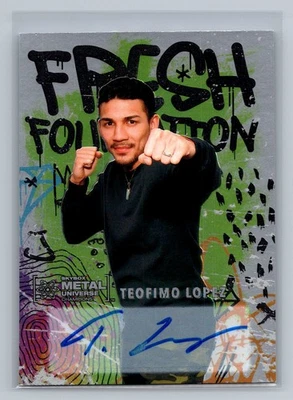 2021 Skybox Metal Universe Champions Fresh Foundation Silver Teofimo Lopez Auto - Image 1 of 2