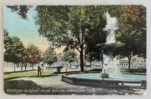 Fountain in Court House Square COSHOCTON OHIO ~ F. M. Kirby 1912 - Picture 1 of 2