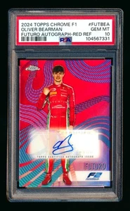 2024 Topps Chrome F1 Futuro Oliver Bearman RC Rosso Rifrattore Auto #4/5 PSA 10! - Foto 1 di 2
