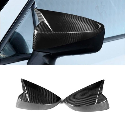 2Pcs Real Carbon Fiber OX Horn Rearview Mirror Cover For Toyota GT86 SUBARU BRZ Foto 1 de 4