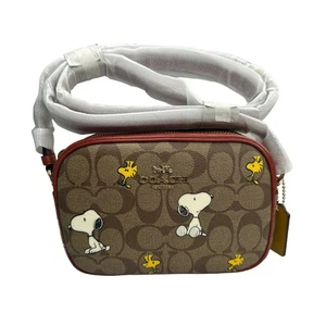 Coach Peanuts Mini Jamie Camera Bag In Signature Canvas With Snoopy Woodstock - Picture 1 of 8