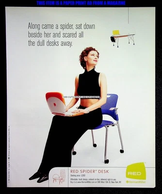 红蜘蛛桌红色赫尔曼·米勒 2001 年印刷杂志广告海报广告 — 第 1/2 张图片