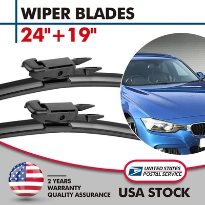 Juego de limpiaparabrisas sin soporte de 24" y 19" para BMW 328i GT xDrive 14-16 Foto 1 de 4