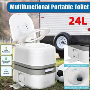 24L Portable Toilet Flushing Chemical Toilet Potty Camping Caravan Easy to Clear - Picture 1 of 21
