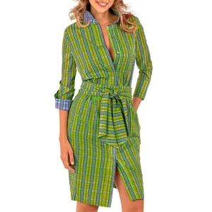 Gretchen Scott luftiges Kleid Blouson Sunshine kariert grün Größe Small - Bild 1 von 15