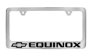Chevrolet Equinox 1 logo Chrome Plated Brass Metal License Plate Frame Holder - Picture 1 of 1