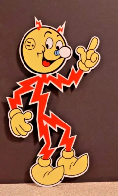 Letrero de metal troquelado de 18 pulgadas REDDY KILOWATT Electric Power Company retro moderno Foto 1 de 3