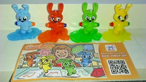 PAINTERS RABBITS COMPLETE SET OF 4 WITH PAPERS KINDER JOY SURPRISE EGG TOYS 2015 - Picture 1 of 1