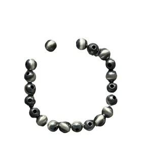 925 Sterling Silver “Navajo Style” 6mm Pearl Seamless Loose Beads Lot of 20 Bead - Picture 1 of 7