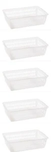 5x Wham Plastic Nestable Handy Tidy Storage Basket Tray 25cm - Clear - Picture 1 of 2