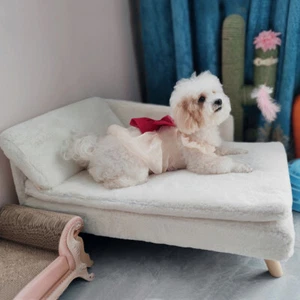 Stylish Luxury Pet Chaise Lounge Sofa Bed with Pillow f Dogs and Cats Waterproof - Picture 1 of 16