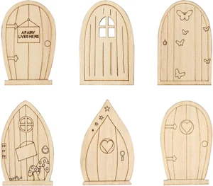 , 24 Pack Fairy Door Miniature Wooden Garden Doors Windows Unfinished Window Acc - Picture 1 of 6