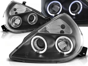 Headlights for Ford Ka 1996 1997 1998 1999 2000 VR-1278 Angel Eyes Black - Foto 1 di 1