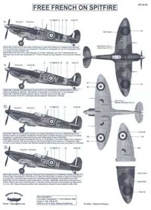 Berna Decals 1/48 Free French SUPERMARINE SPITFIRE Mk.Vb Fighter - Picture 1 of 2