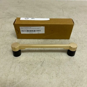 Signature Hardware 5" Sayler Two Tone Brass Cabinet Pull - Polished Brass/Black - Picture 1 of 7