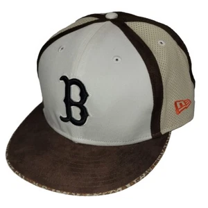 Boston Red Sox New Era 5950 Savannah Kick Fitted Mütze - Weiß/Hellbraun/Braun - Bild 1 von 1