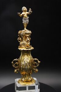 Augsburg srebro Albrecht v.Horn 1616-1665 wino putto pozłacane ogniowo