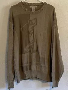 Suéter Vintage Eslabones de Ciprés Para Hombre XL Manga Larga Algodón Hecho para Golf EE. UU. Tejido 3D - Imagen 1 de 3