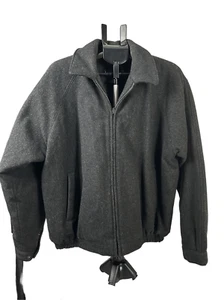 PERRY ELLIS Mens L dark Gray Wool Coat - Picture 1 of 6